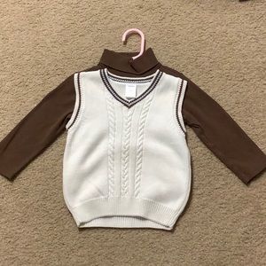 Sweater vest and matching brown turtle neck